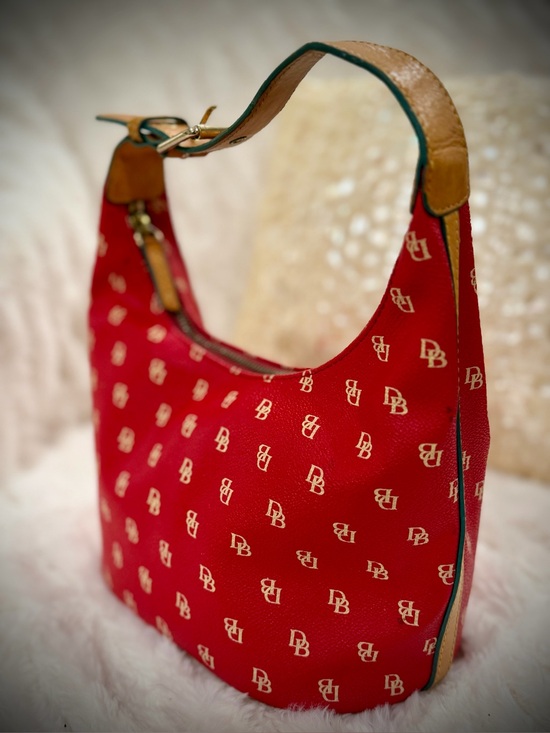 Dooney & Bourke Handbags - Vintage Dooney& Bourke Red Logo Hobo Shoulder Bag